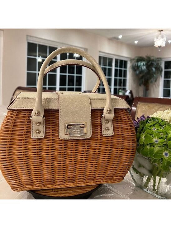 Kate Spade Handbags - Vintage Kate Spade New York Wicker Basket Bag – Early 2000s Floral Lined